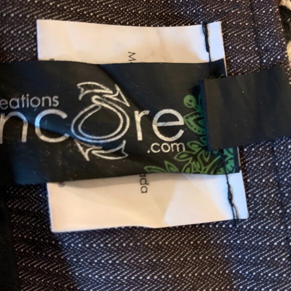 CREATION ENCORE - Black Gray A-line skirt red buttons Recycle material - Medium - Picture 5 of 6